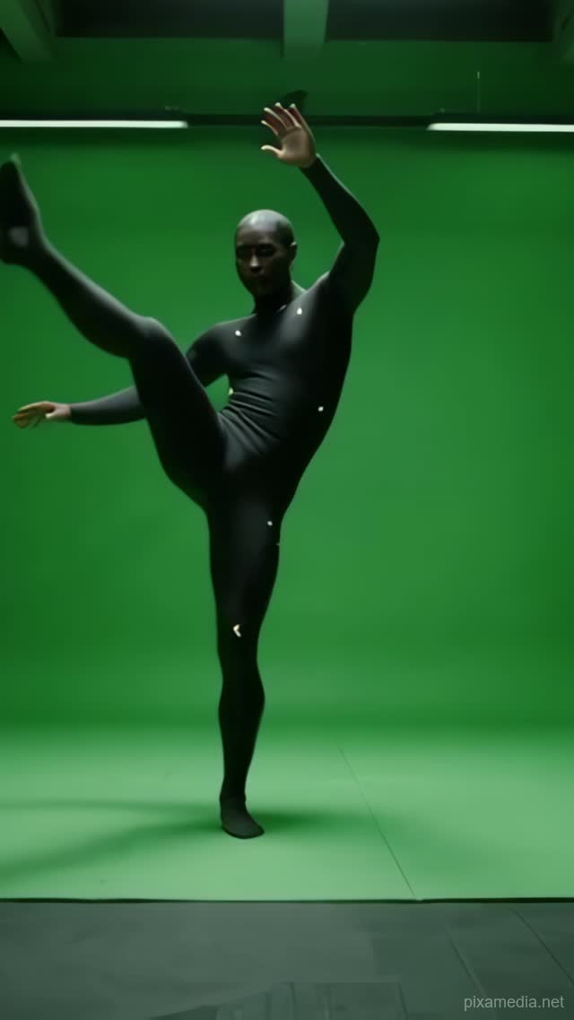 Chroma Key Motion Capture - Green Screen AI stock